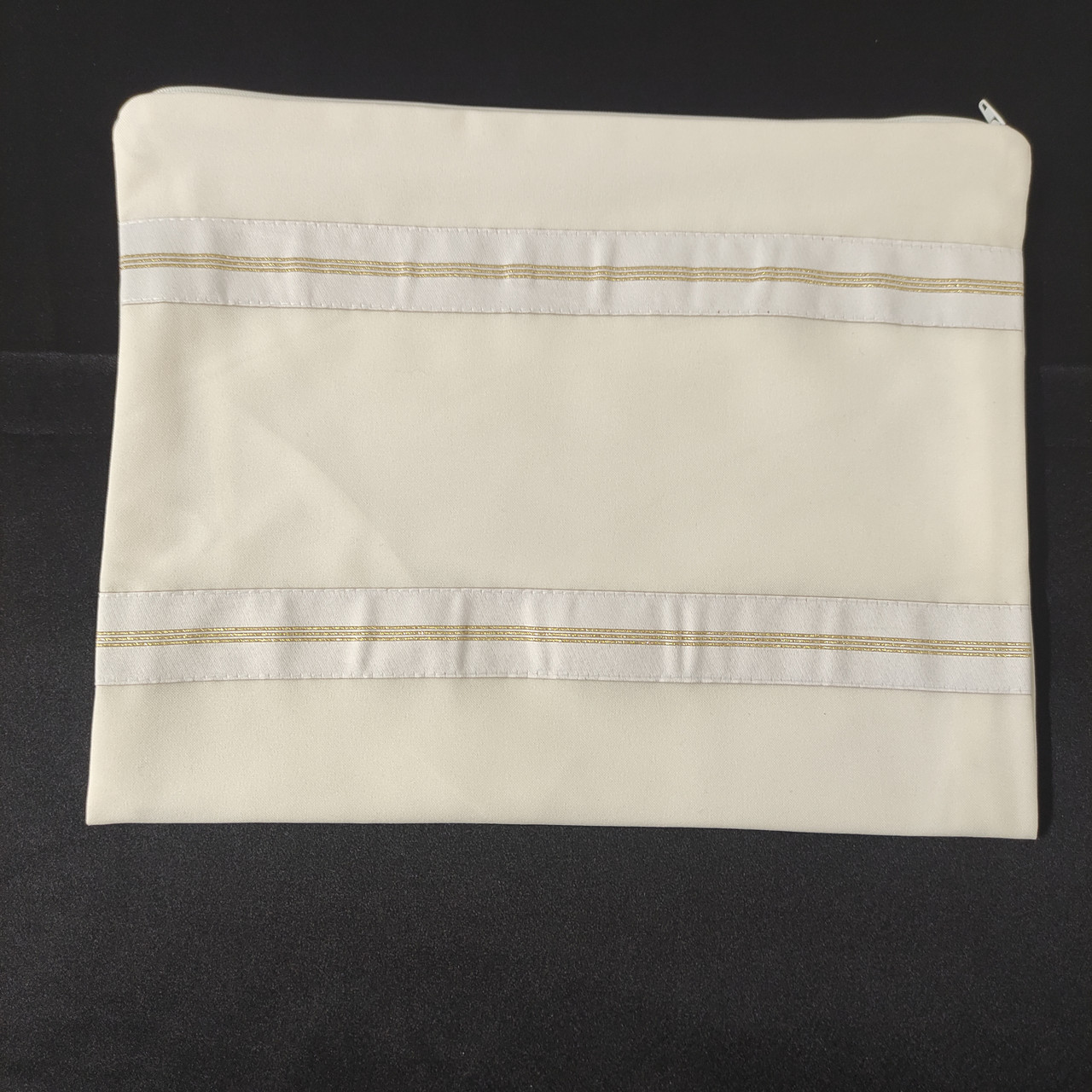 Off-White & Gold Cloth Tallit Bag
