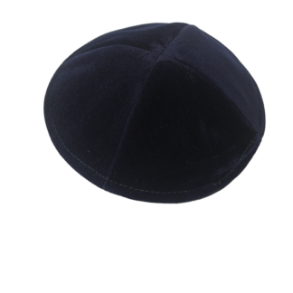Ribbed Navy Velvet Kippah