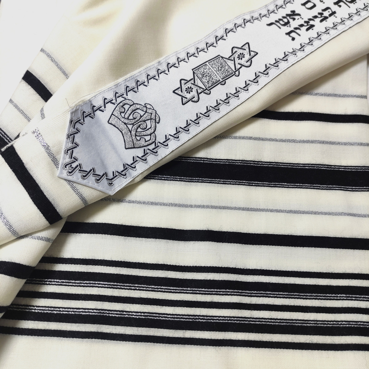 Wool Black-Silver Children's Tallit