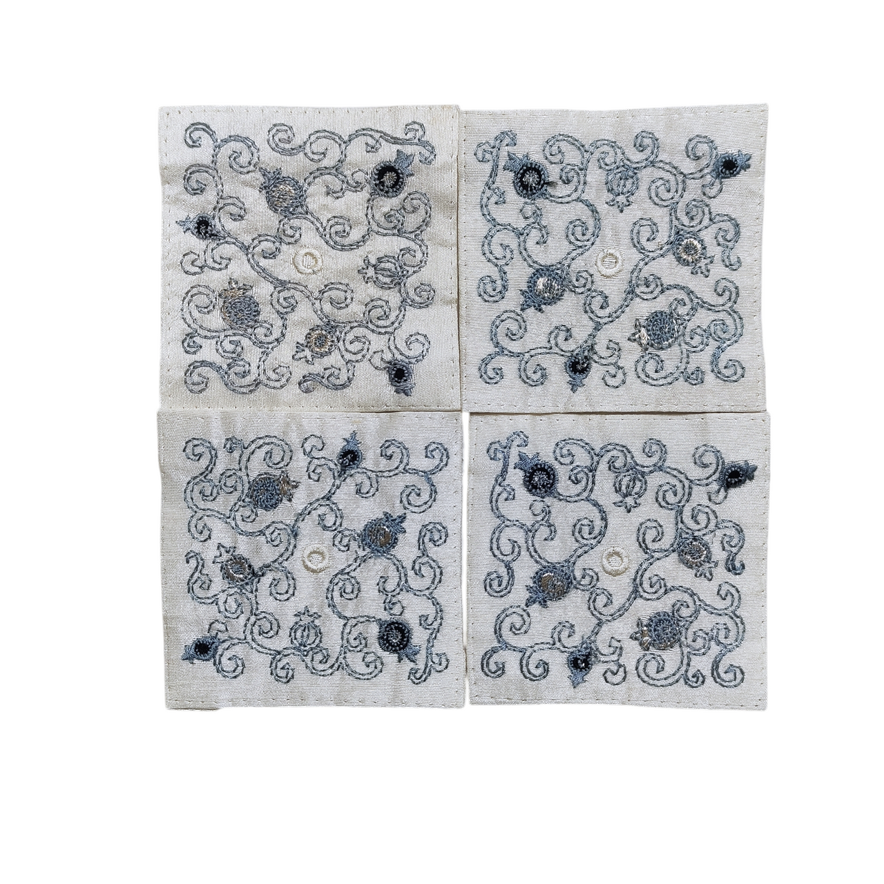 Gray Pomegranate Tallit Corners