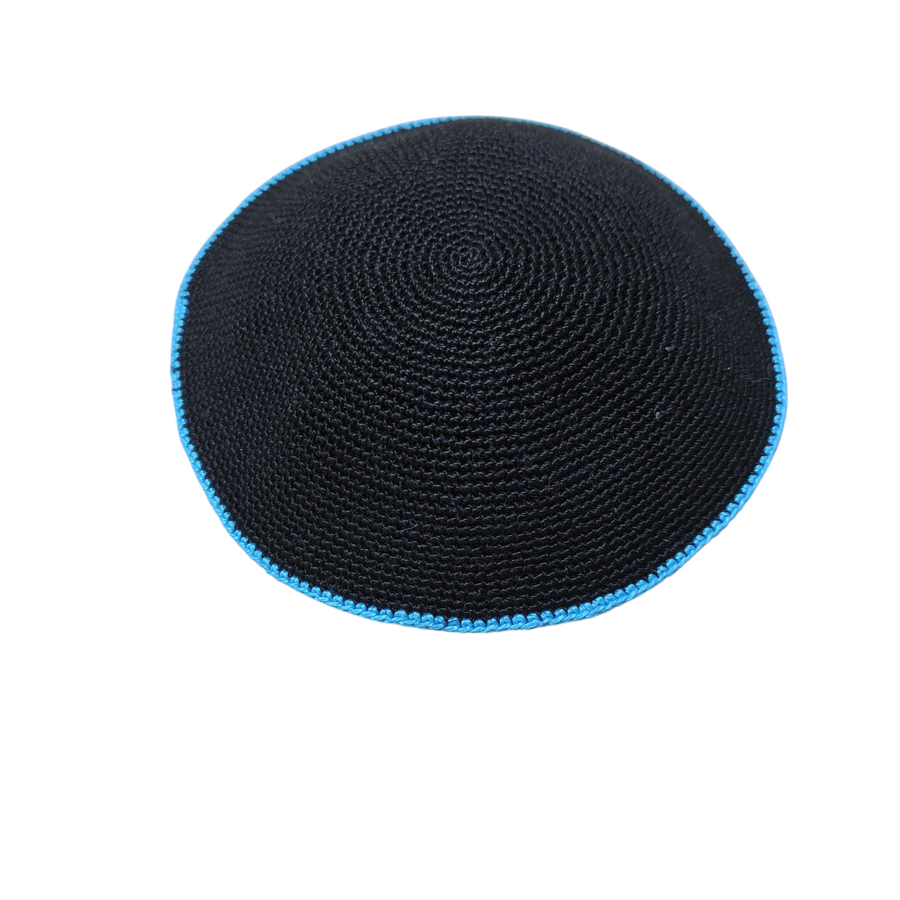 Black & Turquoise DMC Knitted Kippah