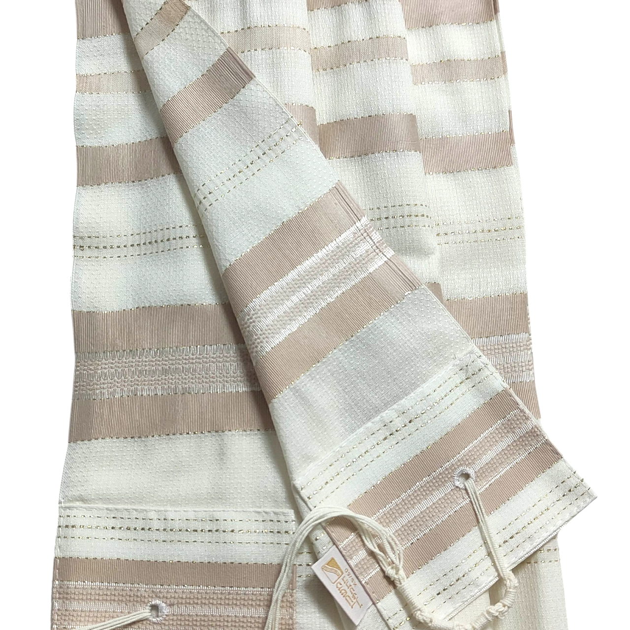 Aviv Nonslip Tallit in Beige & Gold