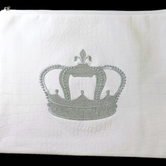 Silver Crown Faux Leather Tallit Bag
