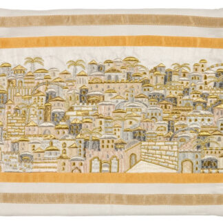Raw Silk Jerusalem of Gold Tallit Bag