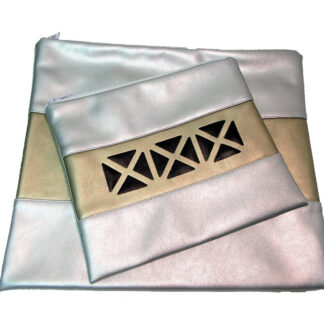 Faux Leather Gold & Silver Tallit Bag
