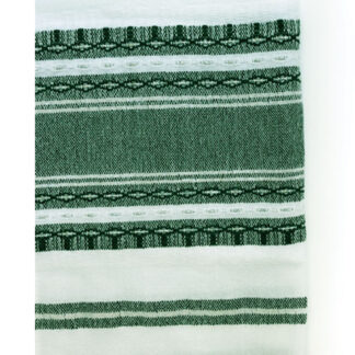 White with Forest Green & Silver Striping