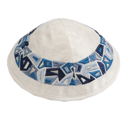 Blue Geometric Shapes Kippah