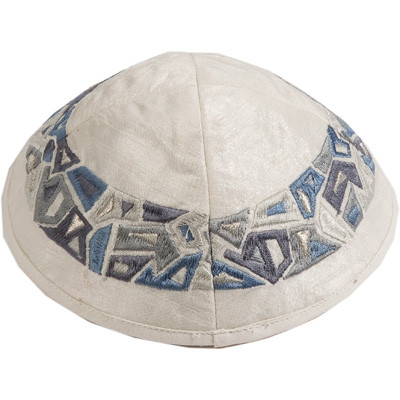 Gray Geometric Shapes Kippah