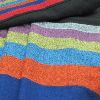 Black Tallit with Rainbow Stripes