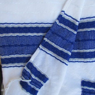 Classic Blue & Silver Handwoven Tallit