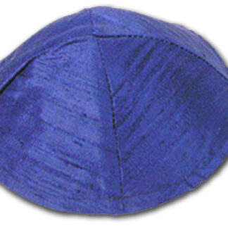 Royal Blue Raw Silk Kippah