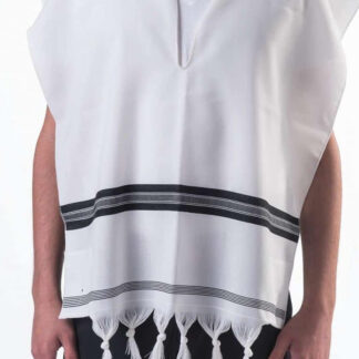 Black-Striped Lightweight Wool Tallit Katan