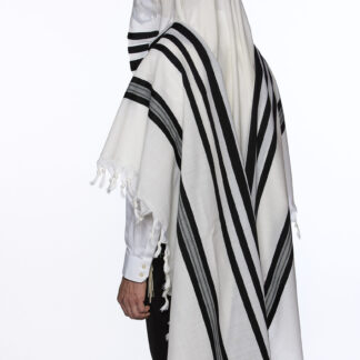 Modim Ultralight Black-Striped Traditional Wool Tallit