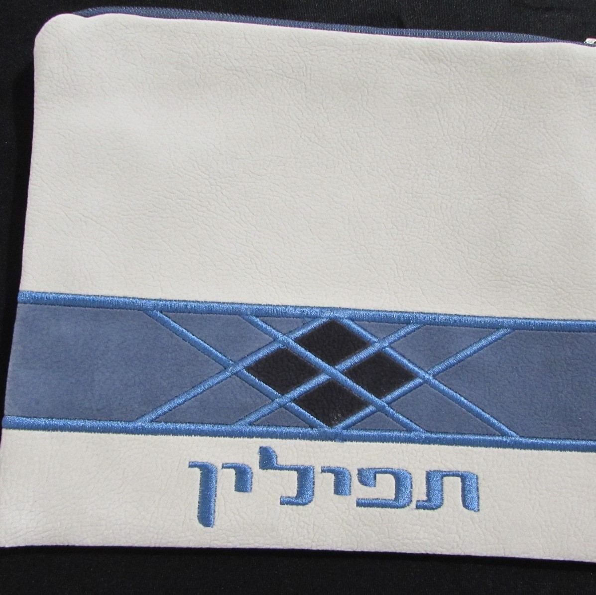 Blue & Cream Trellis Impala Tefillin Bag
