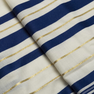 Size 25 Wool Blue-Gold Striped Children's Tallit