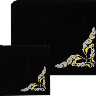 Velvet Silver-Gold Leaf Design Tallit Bag