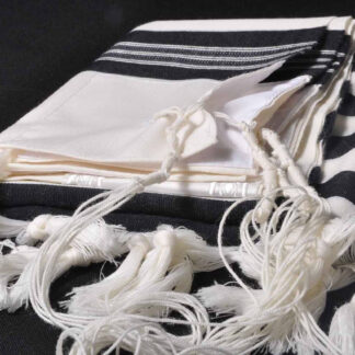 Prima A.A. Black-Striped Classic Wool Tallit